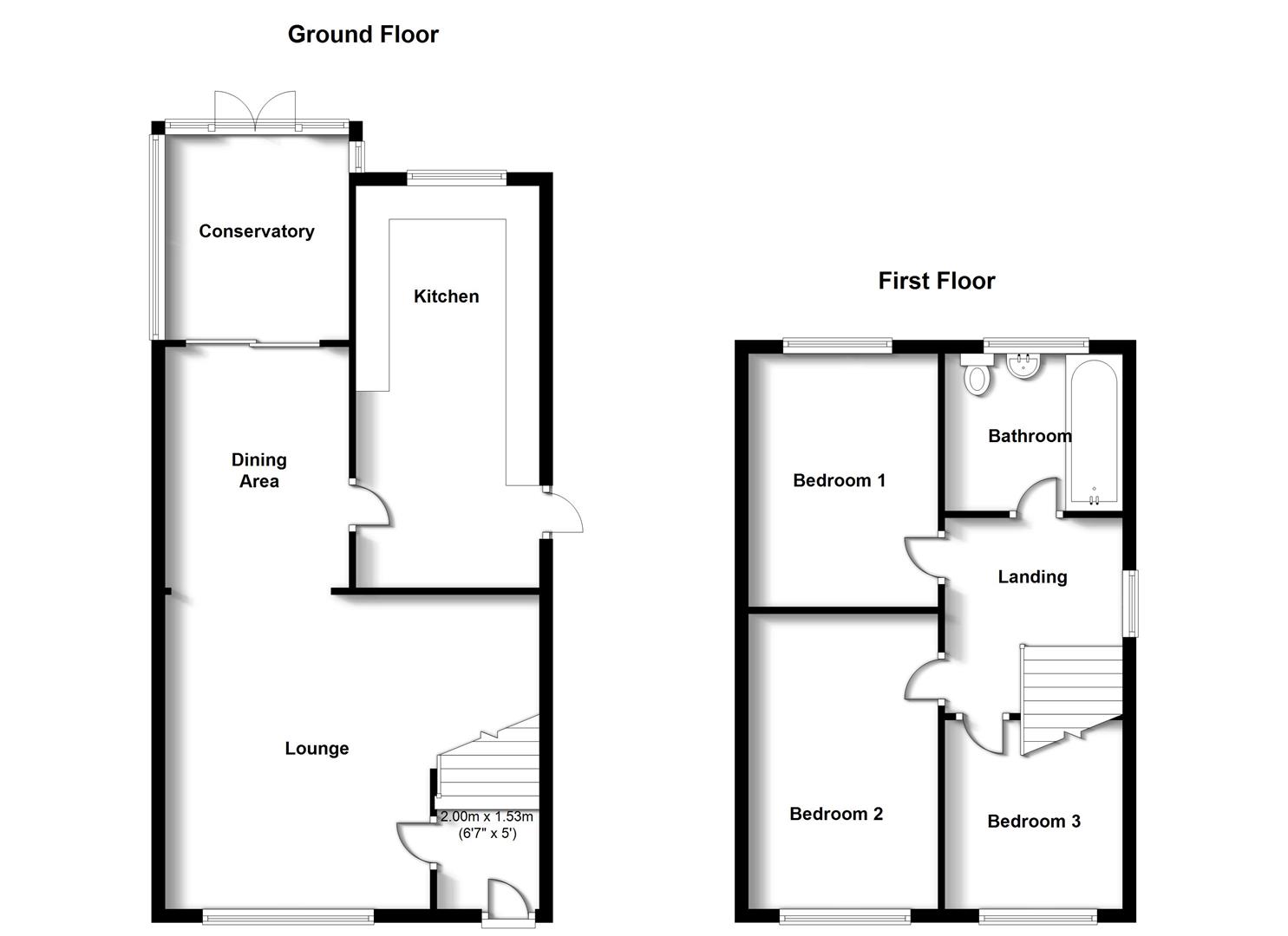 Floorplans For Barrington Road, Bilton, Rugby