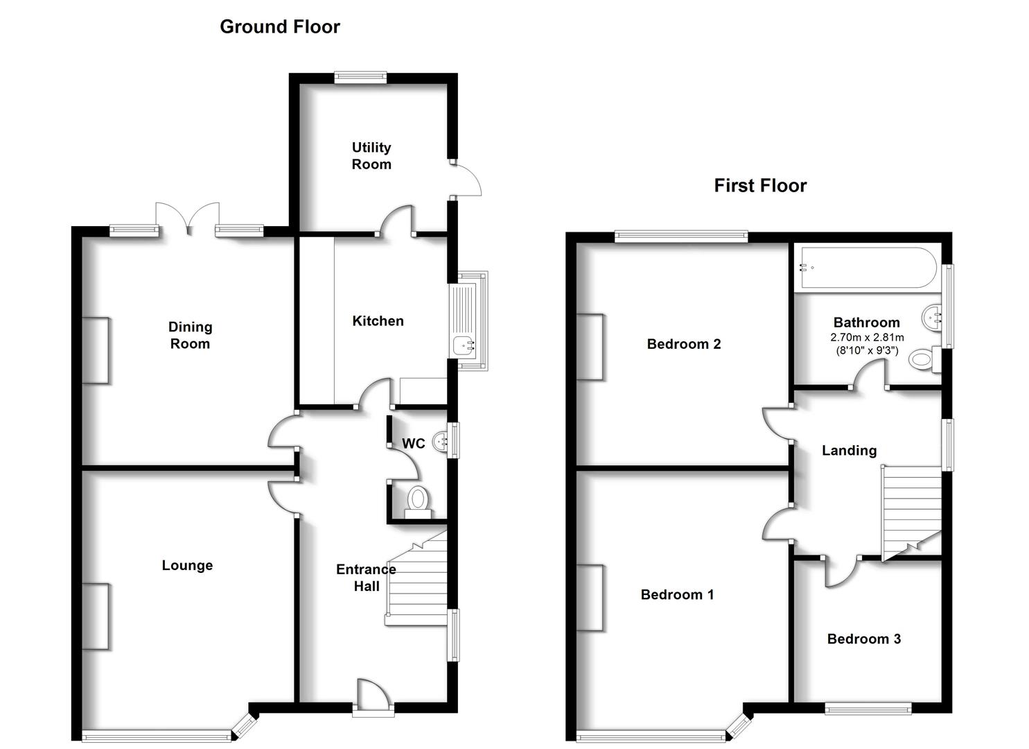 Floorplans For Deerings Road, Hillmorton, Rugby