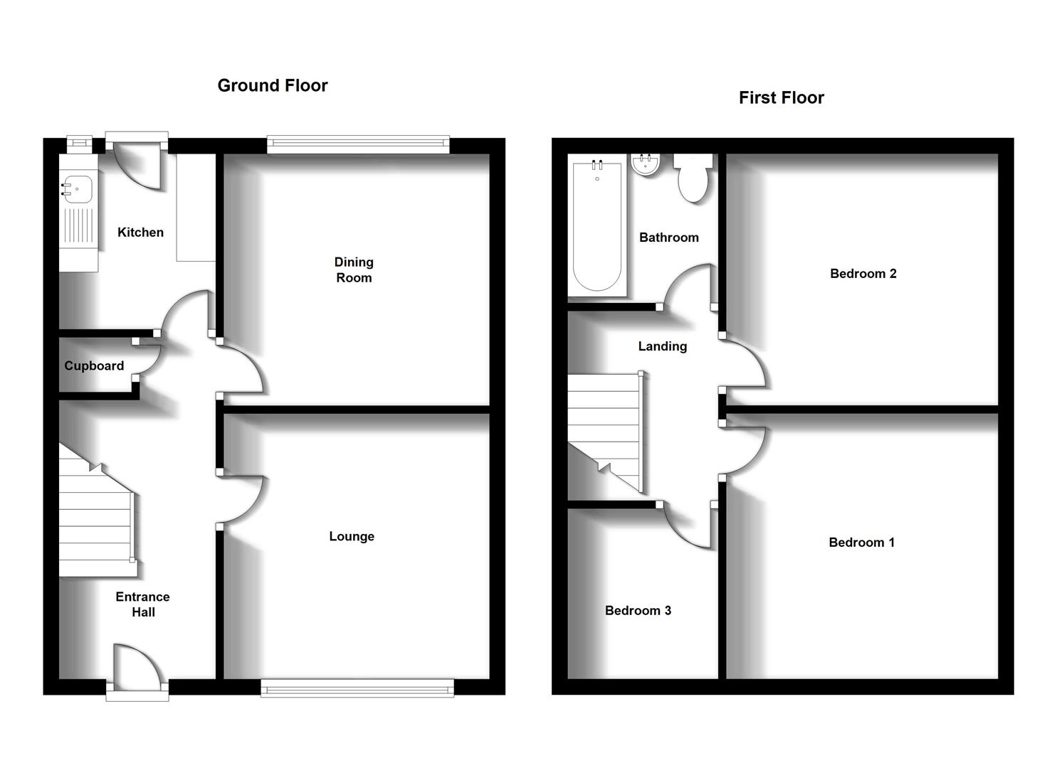 Floorplans For Bennett Street, New Bilton, Rugby