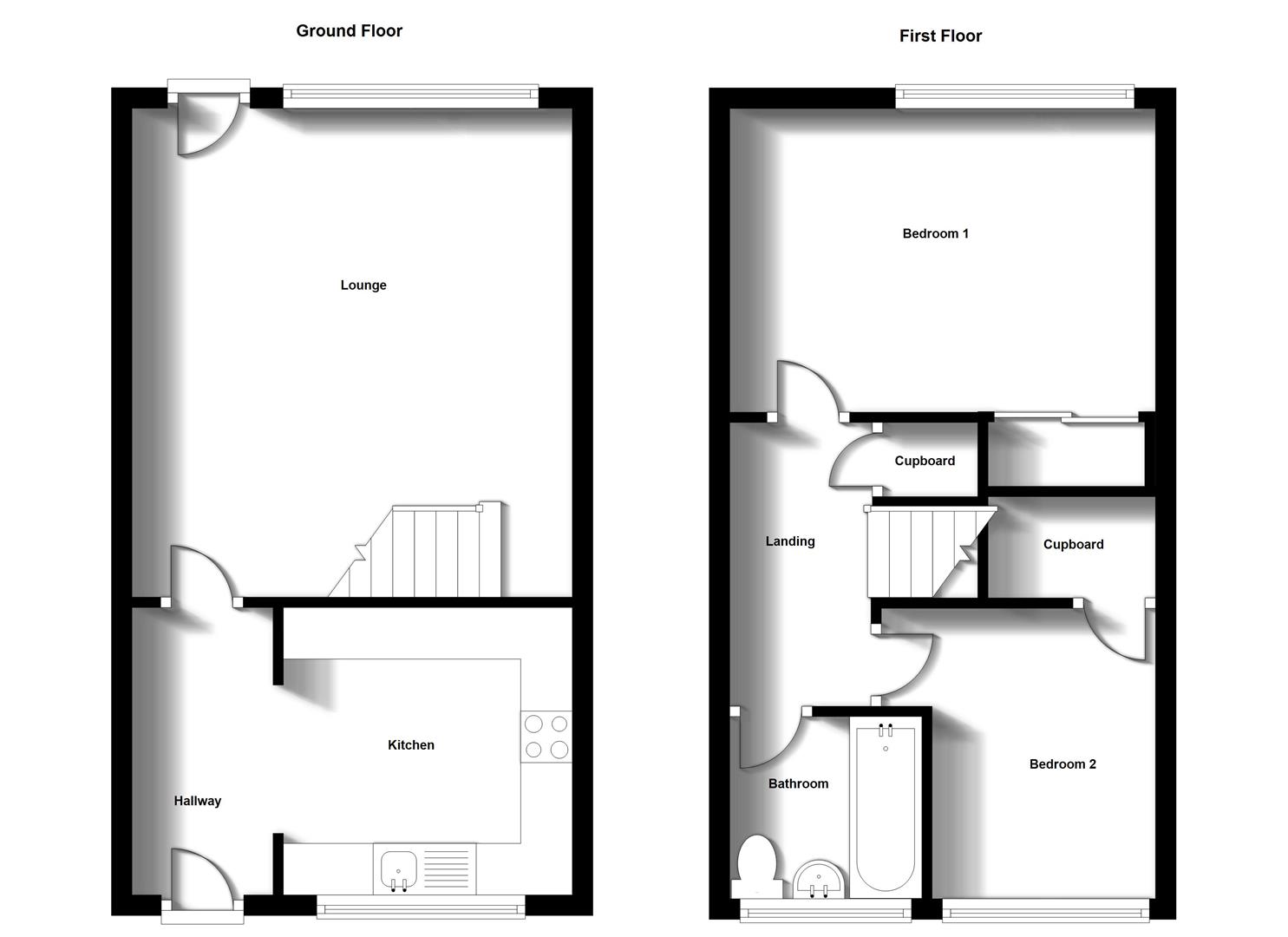 Floorplans For Chicory Drive, Boughton Vale, Rugby