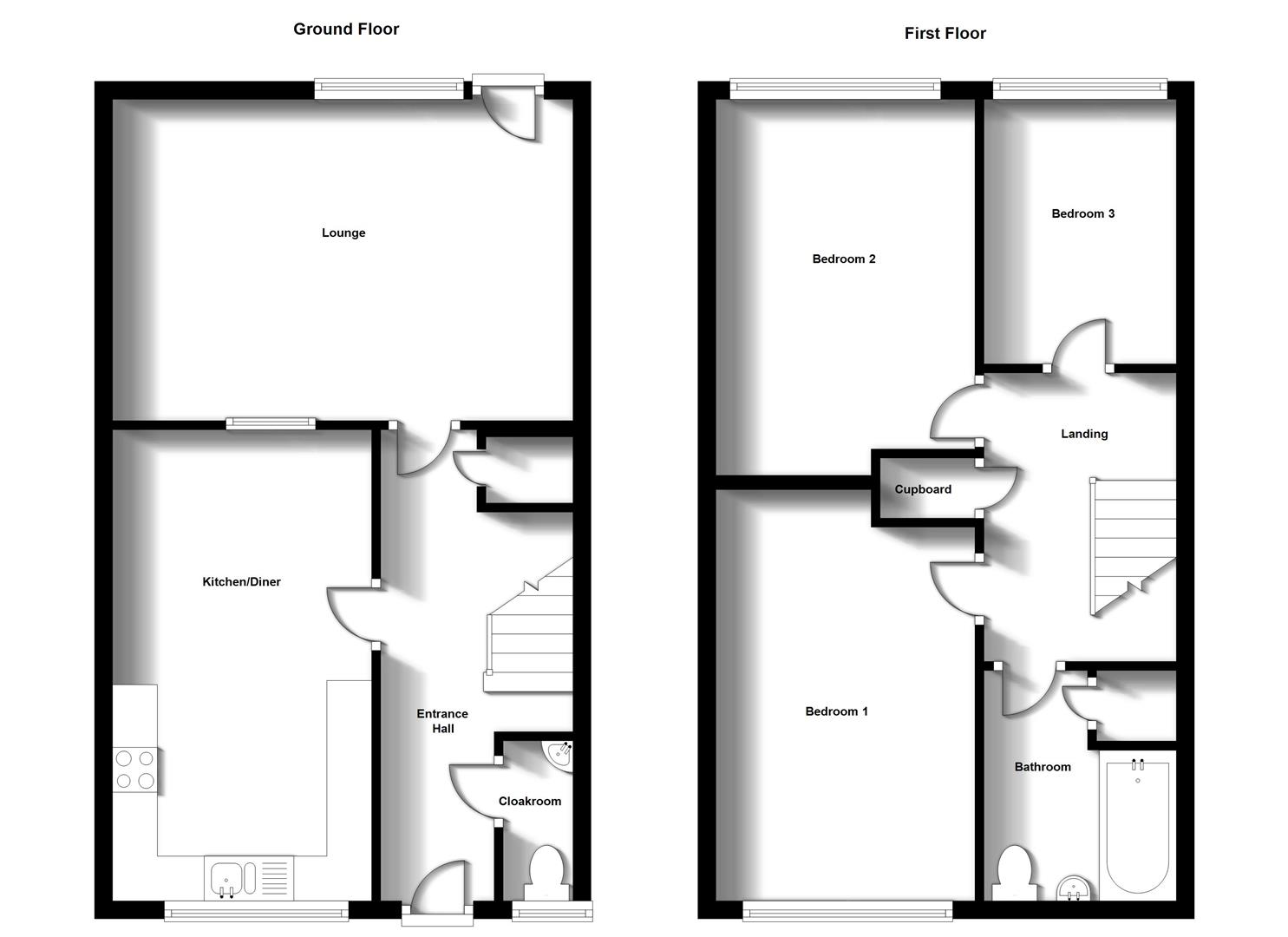 Floorplans For Matlock Close, Brownsover, Rugby