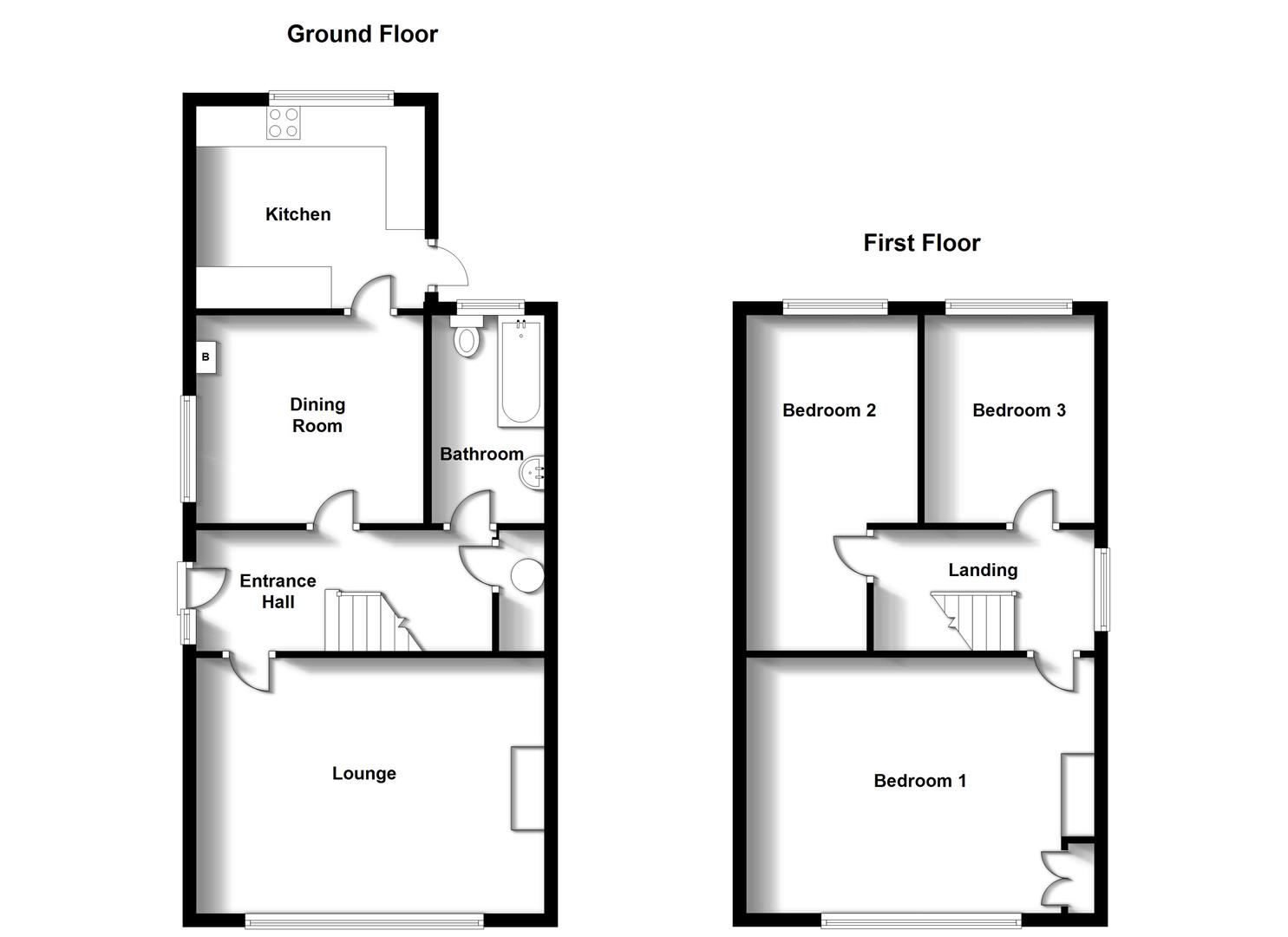 Floorplans For Epsom Road, Bilton, Rugby