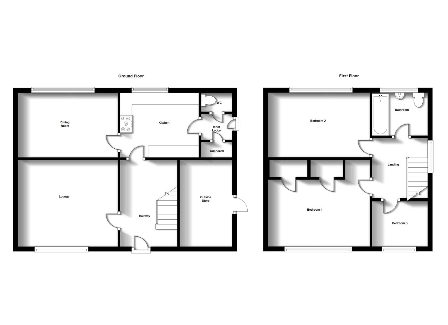 Floorplans For Saunton Road, Rugby