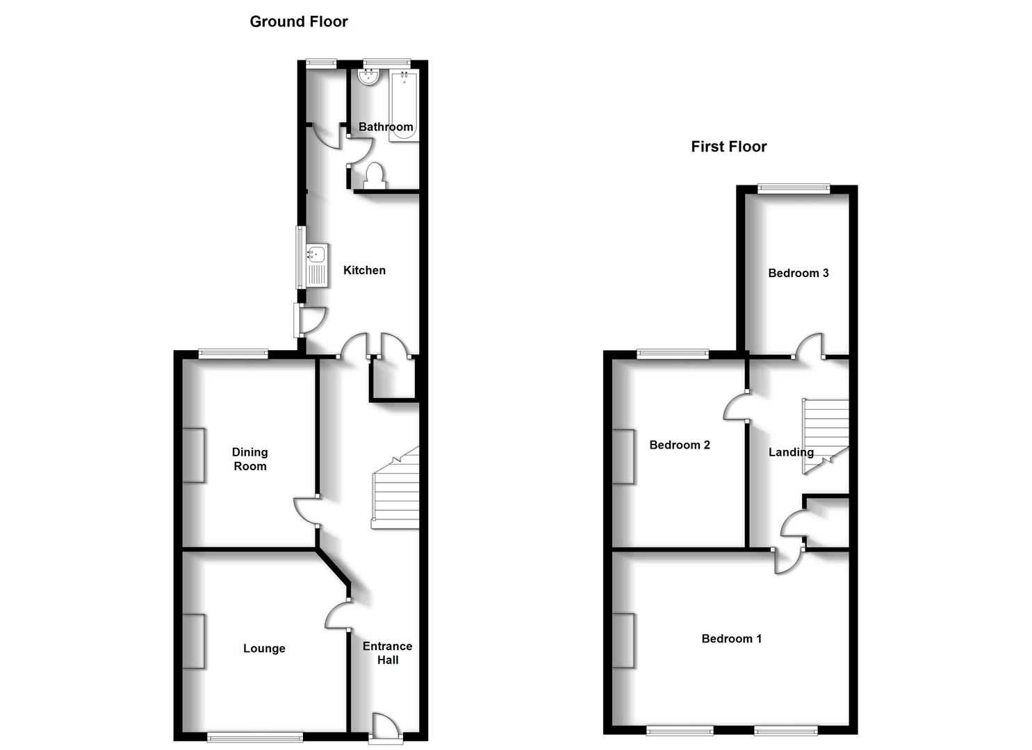 Floorplans For The Kent, Hillmorton, Rugby