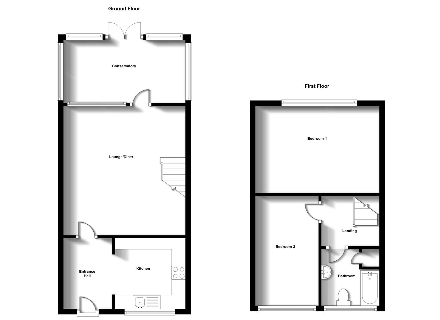 Floorplans For Cherwell Way, Long Lawford, Rugby