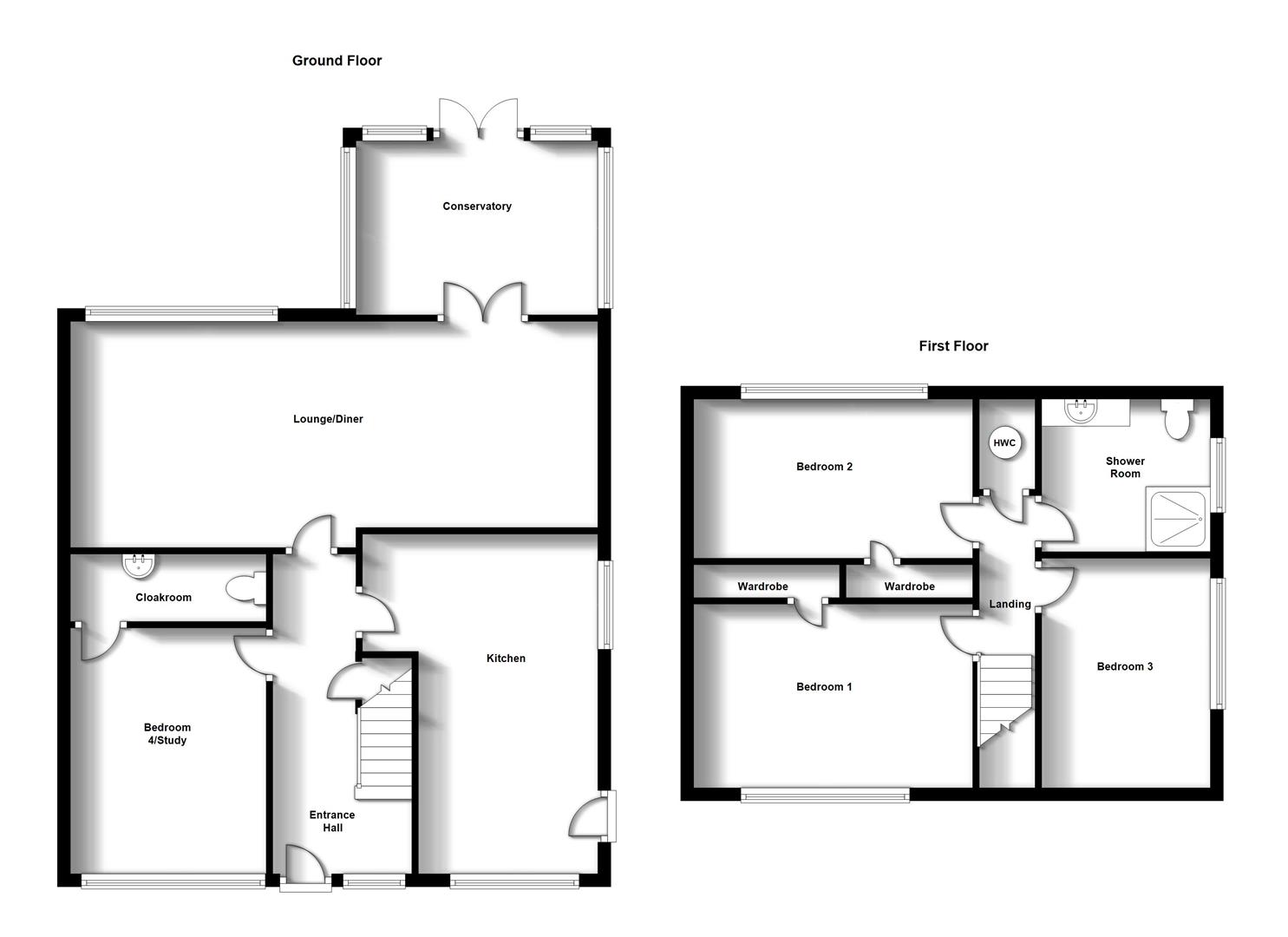 Floorplans For Juliet Drive, Woodlands, Rugby