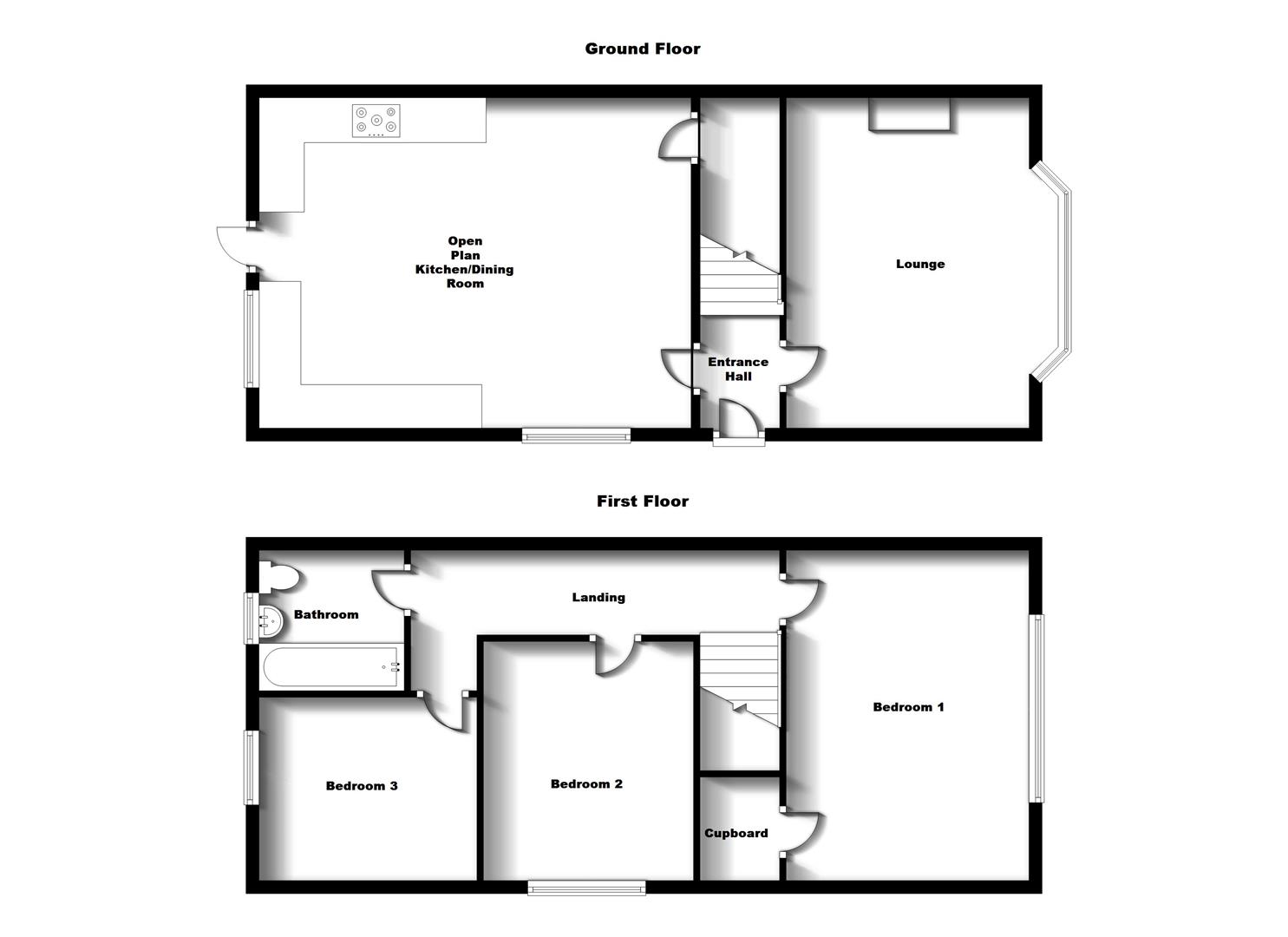 Floorplans For School Street, Hillmorton, Rugby