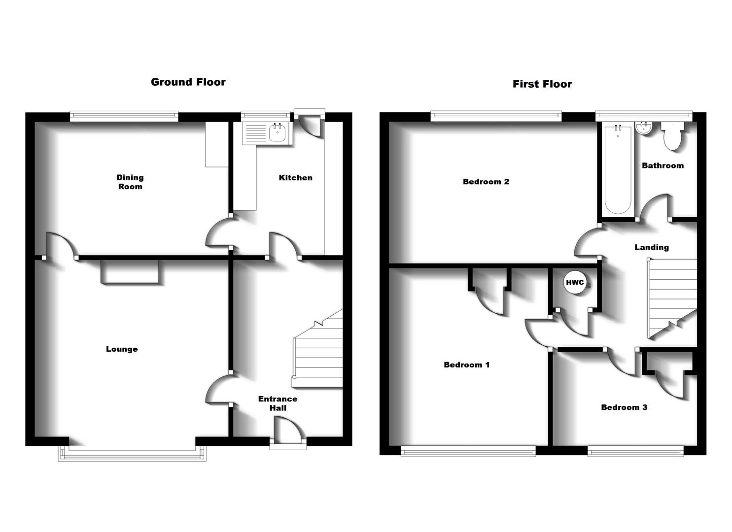 Floorplans For Overslade Lane, Bilton, Rugby