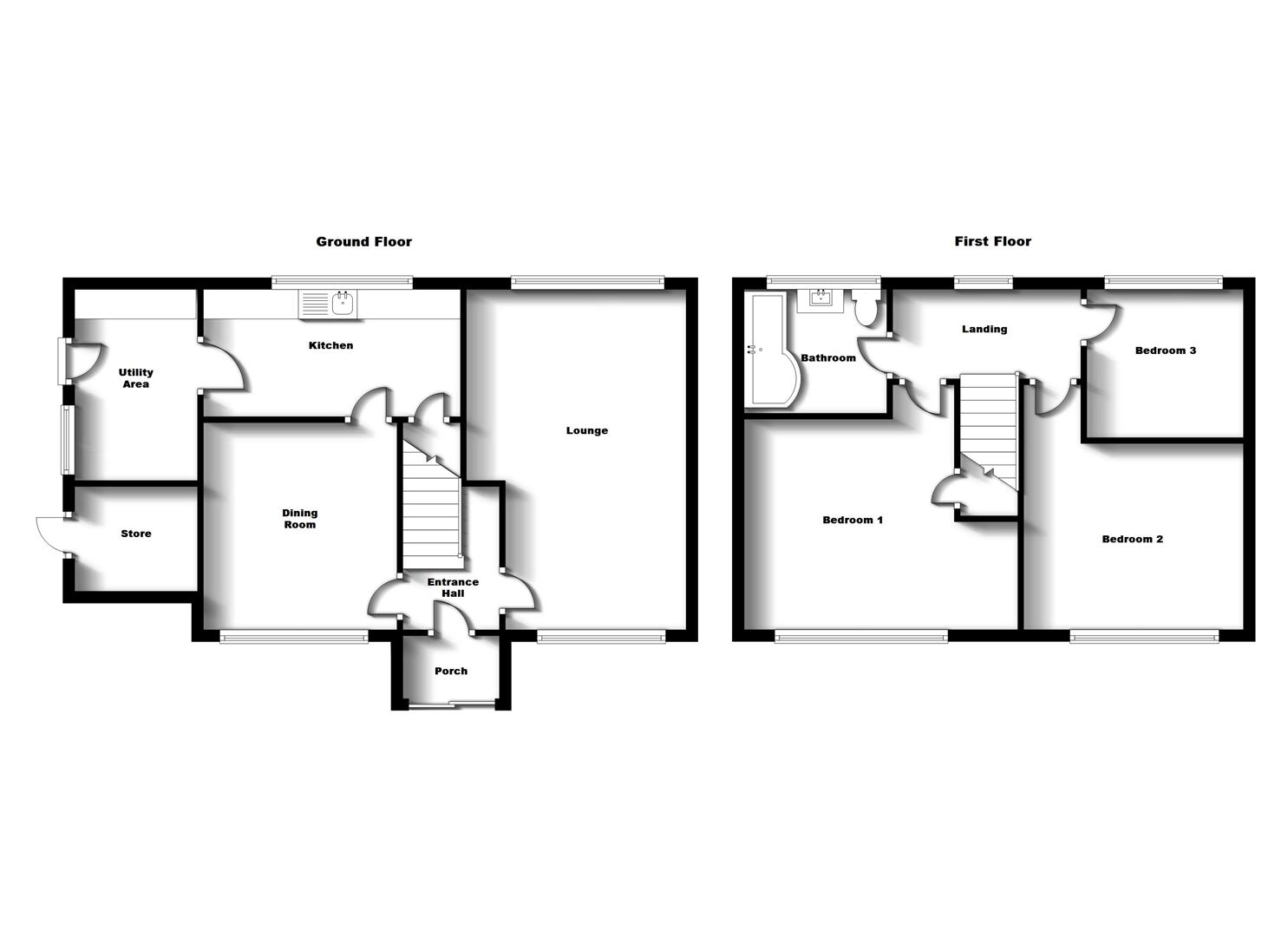 Floorplans For Meadow Close, Stretton On Dunsmore, Rugby