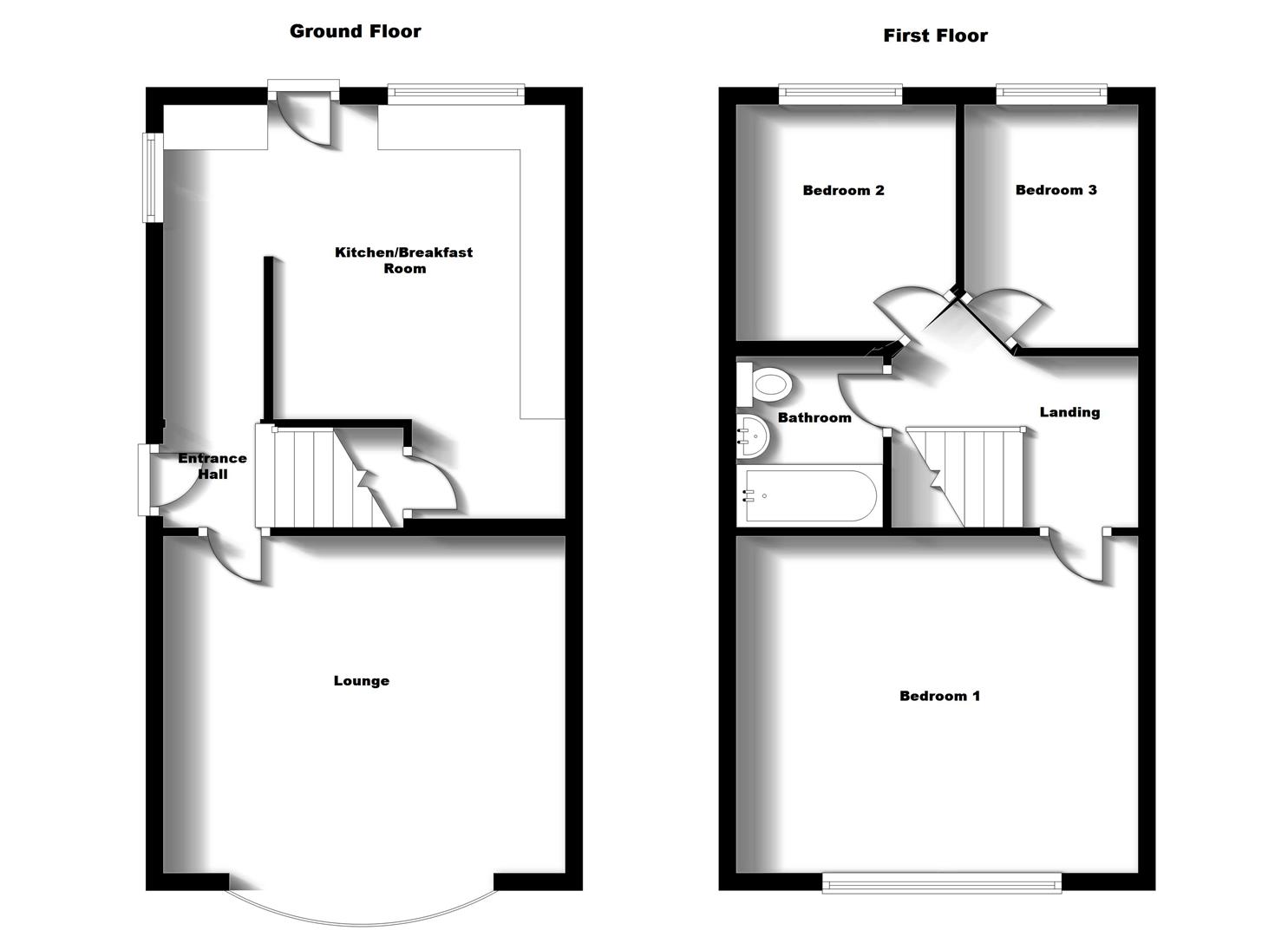 Floorplans For Faraday Road, Southfields, Rugby