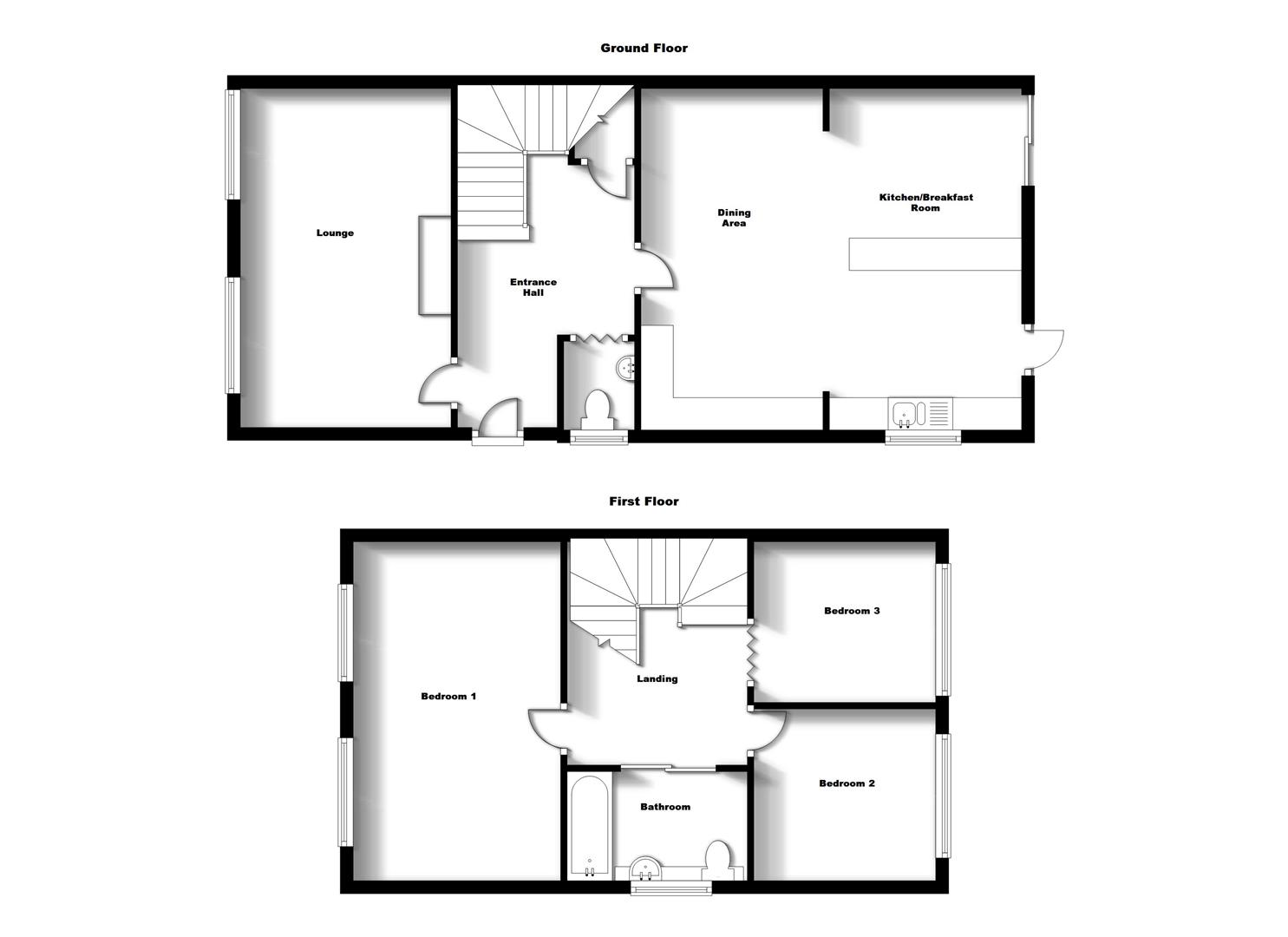 Floorplans For Frobisher Road, Bilton, Rugby