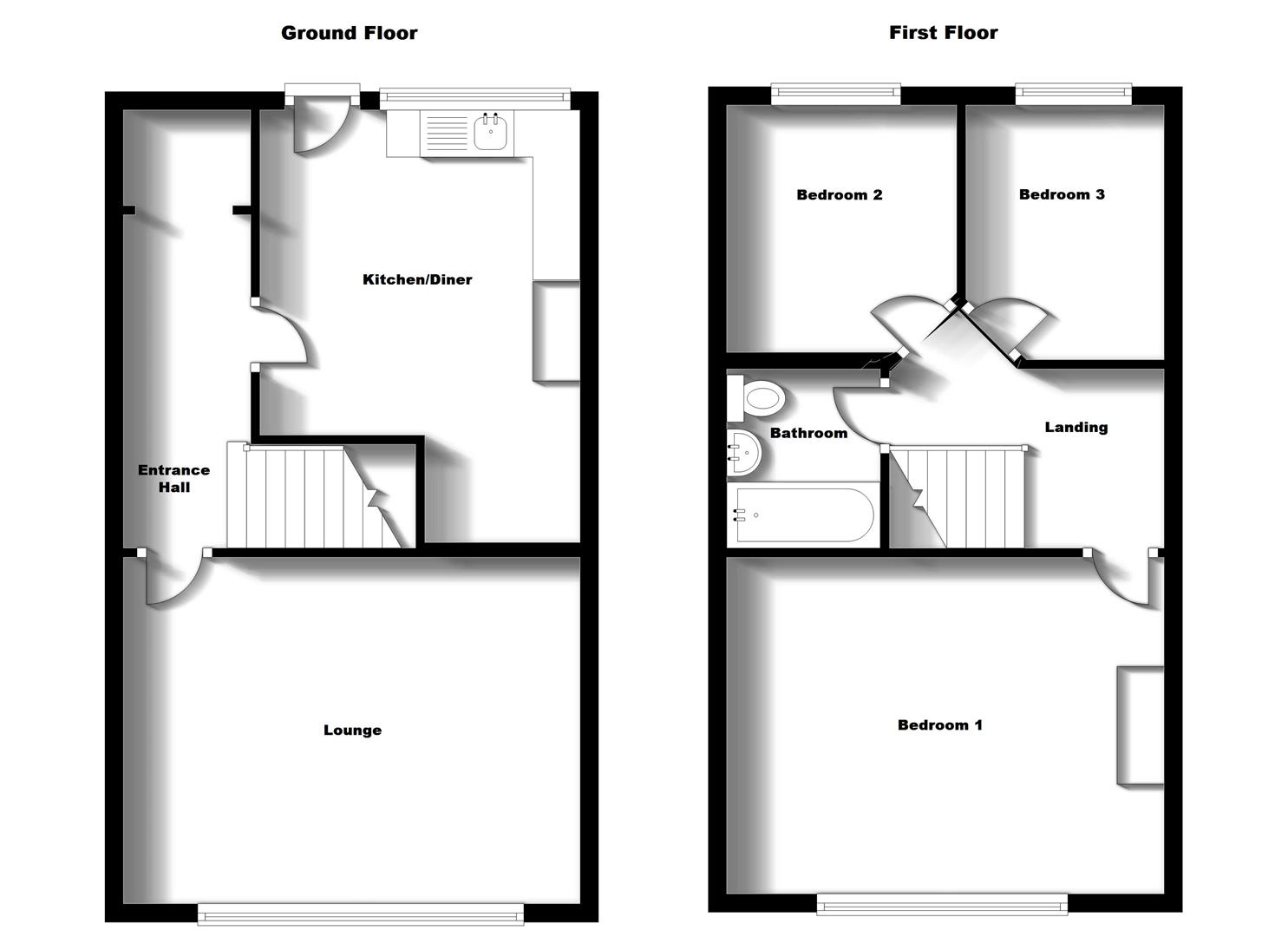 Floorplans For Pytchley Road, Southfields, Rugby