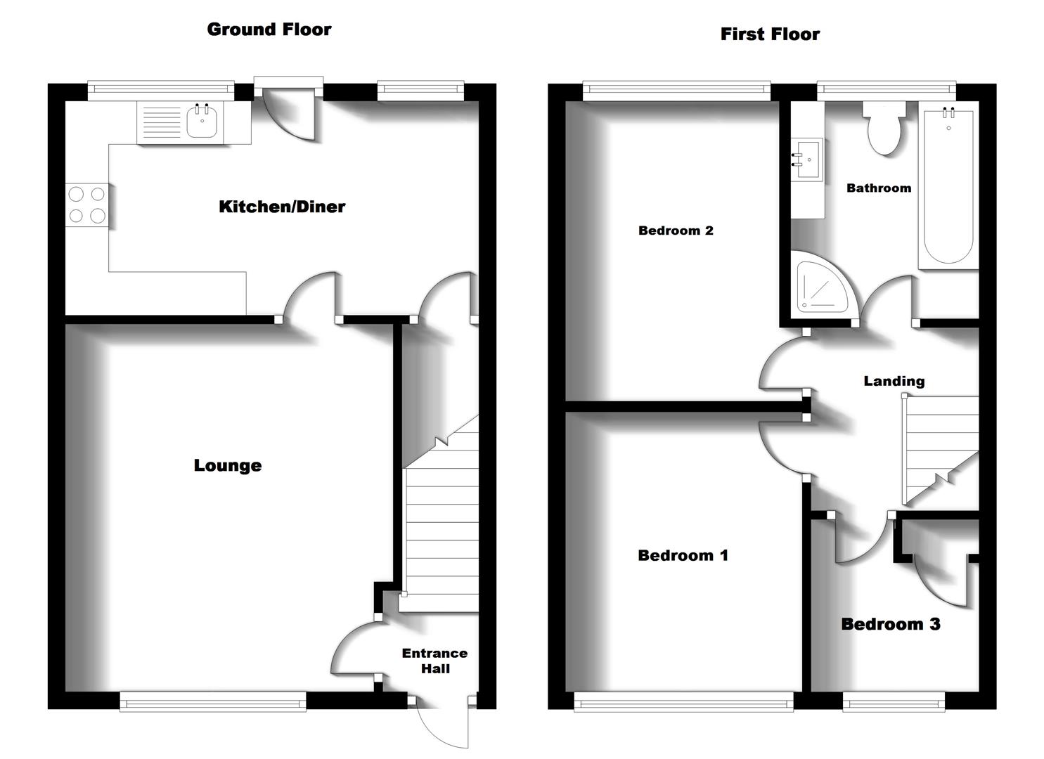 Floorplans For Foster Road, Radford, Coventry