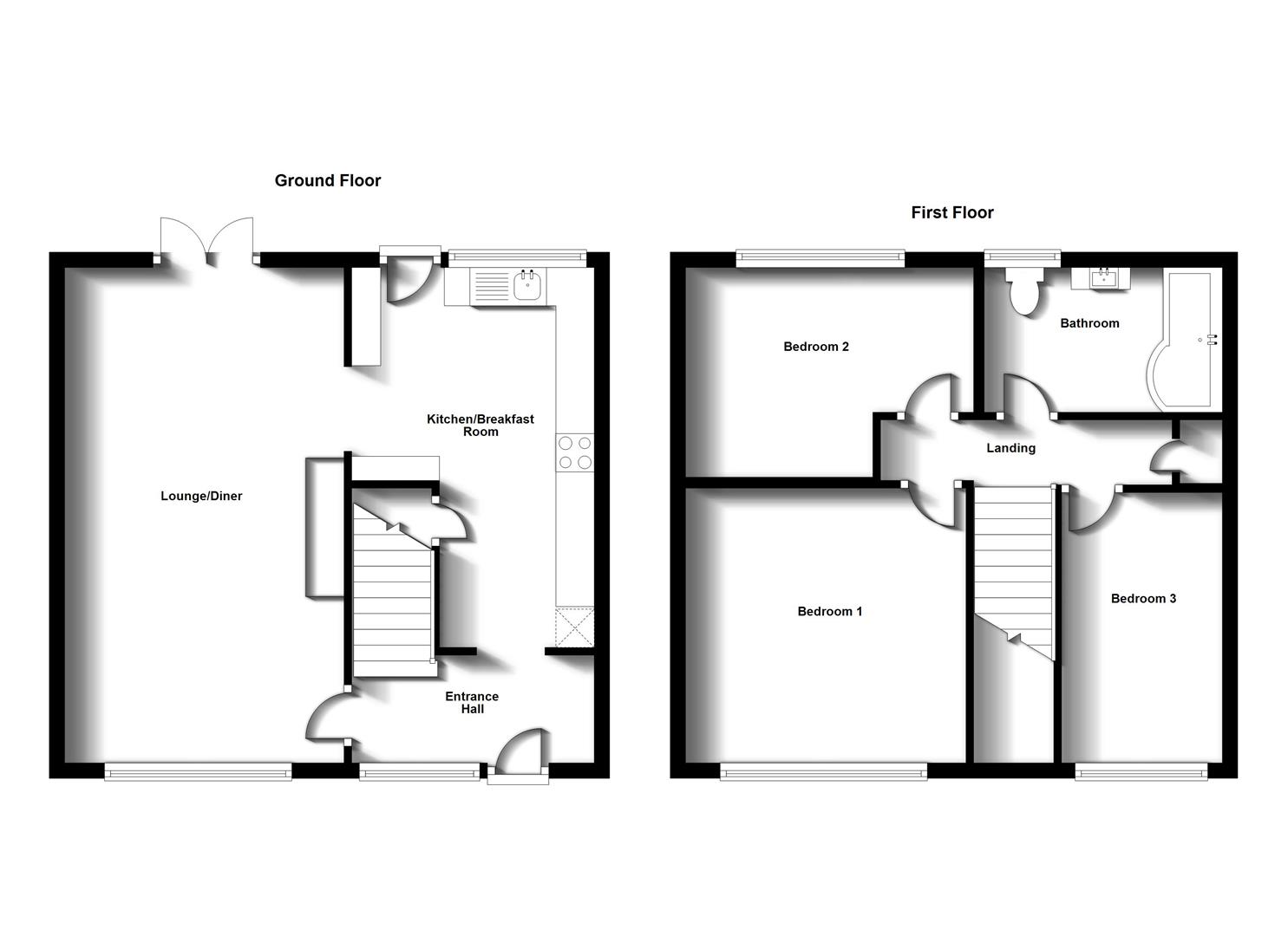 Floorplans For St. Andrews Crescent, Rugby