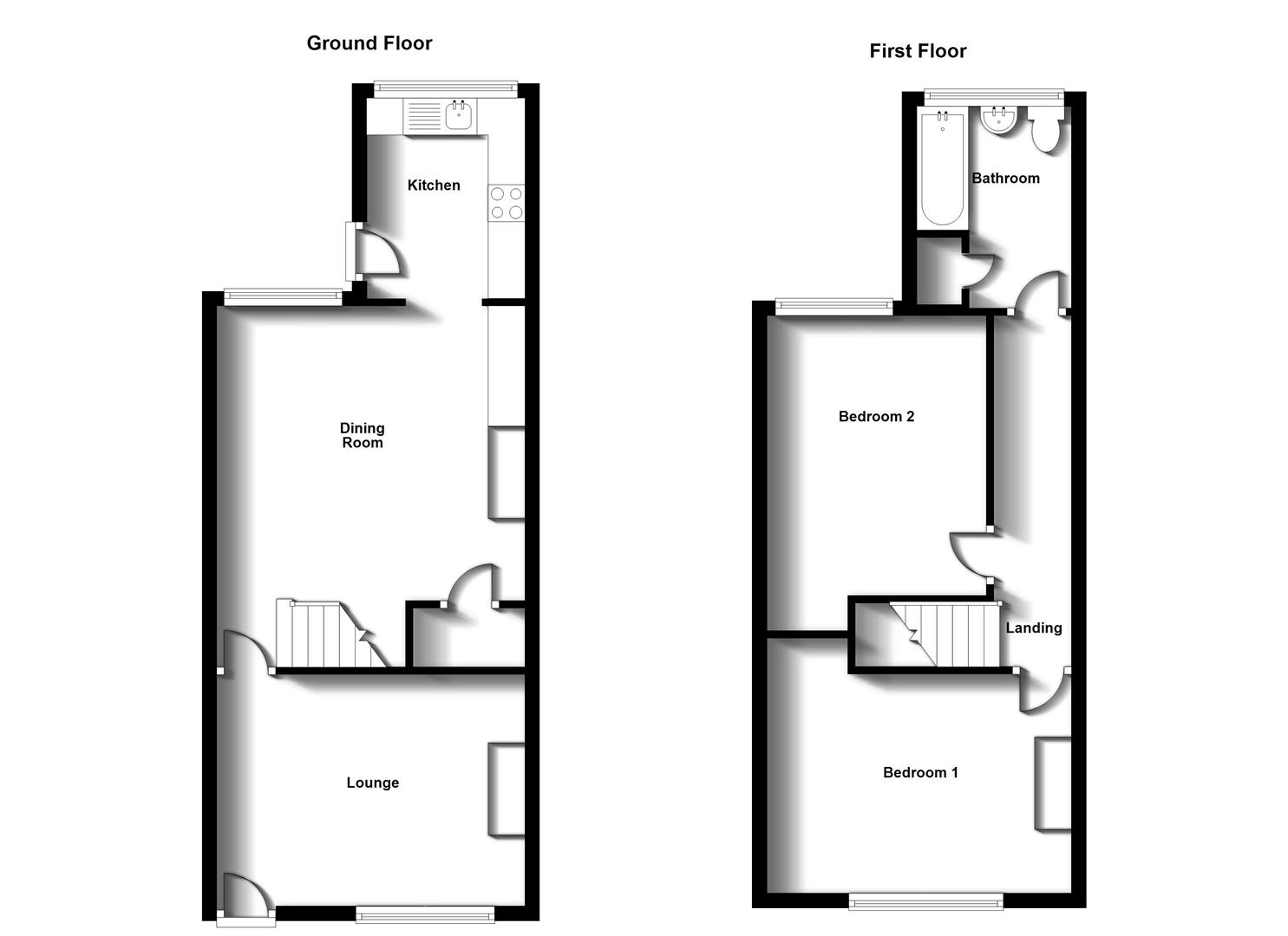 Floorplans For Campbell Street, New Bilton, Rugby