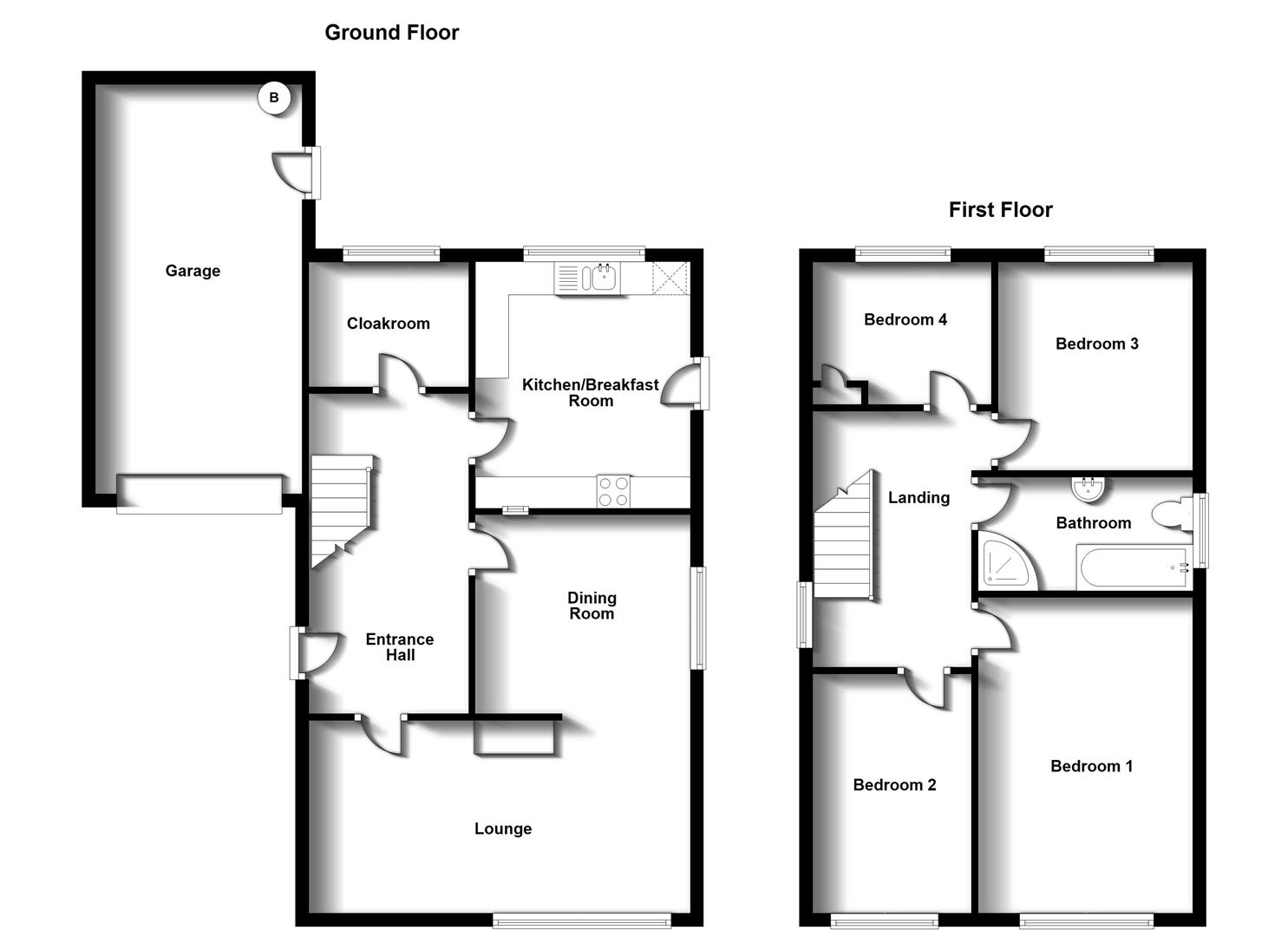 Floorplans For Duncan Drive, Bilton, Rugby