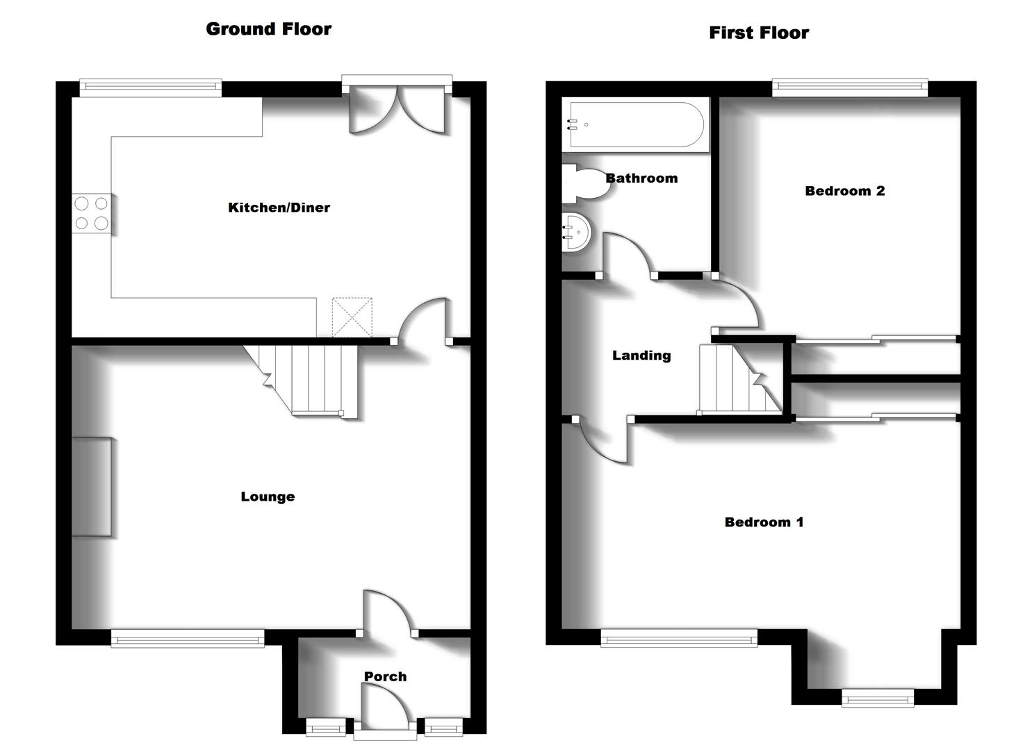 Floorplans For Dreyer Close, Bilton, Rugby