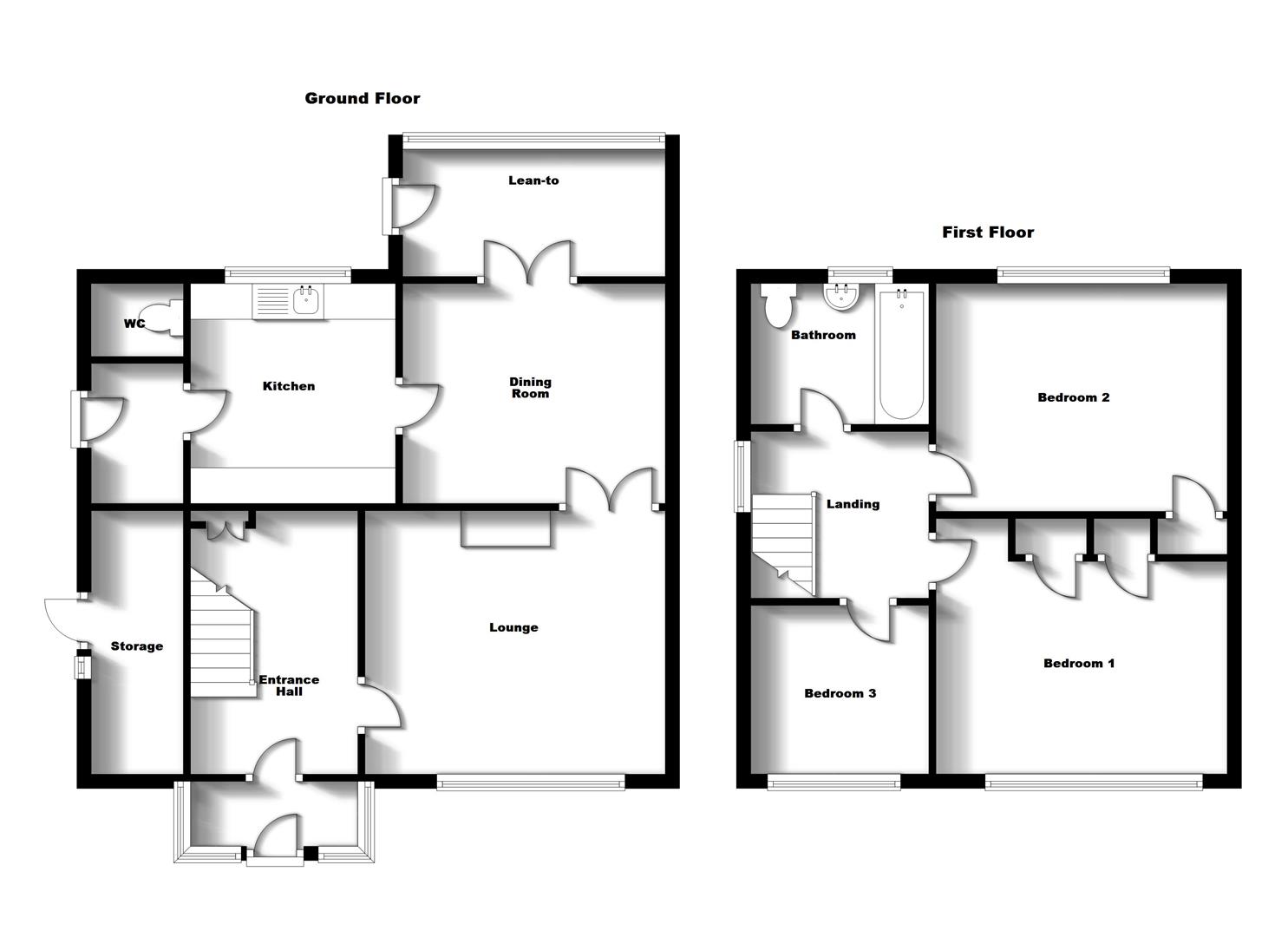 Floorplans For Saunton Road, Rugby