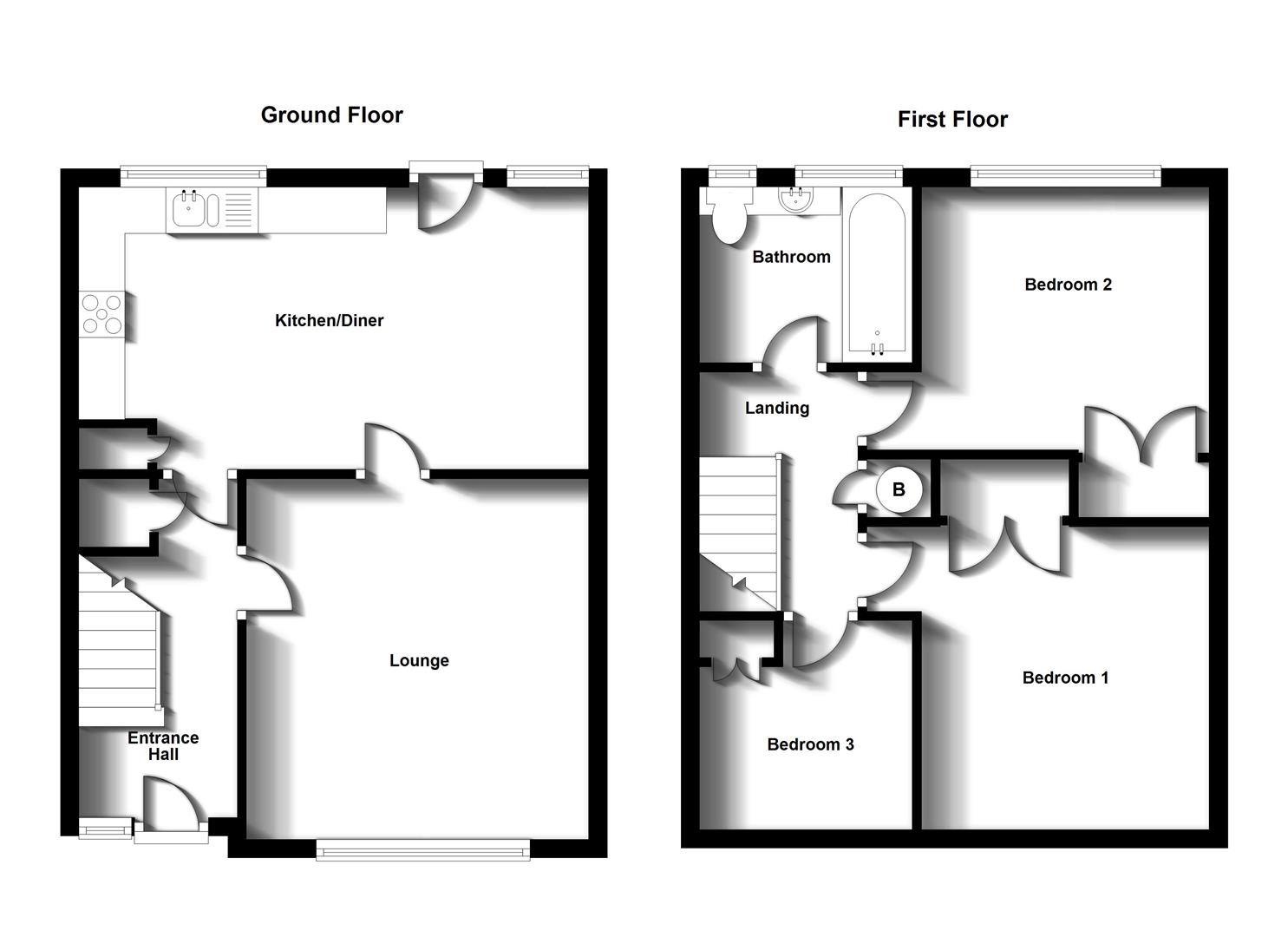 Floorplans For Langdale Close, Brownsover, Rugby