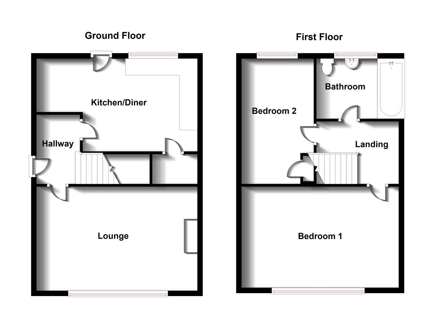 Floorplans For Southfield Road, Rugby