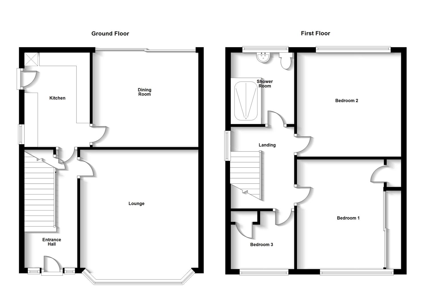 Floorplans For Orchard Way, Bilton, Rugby