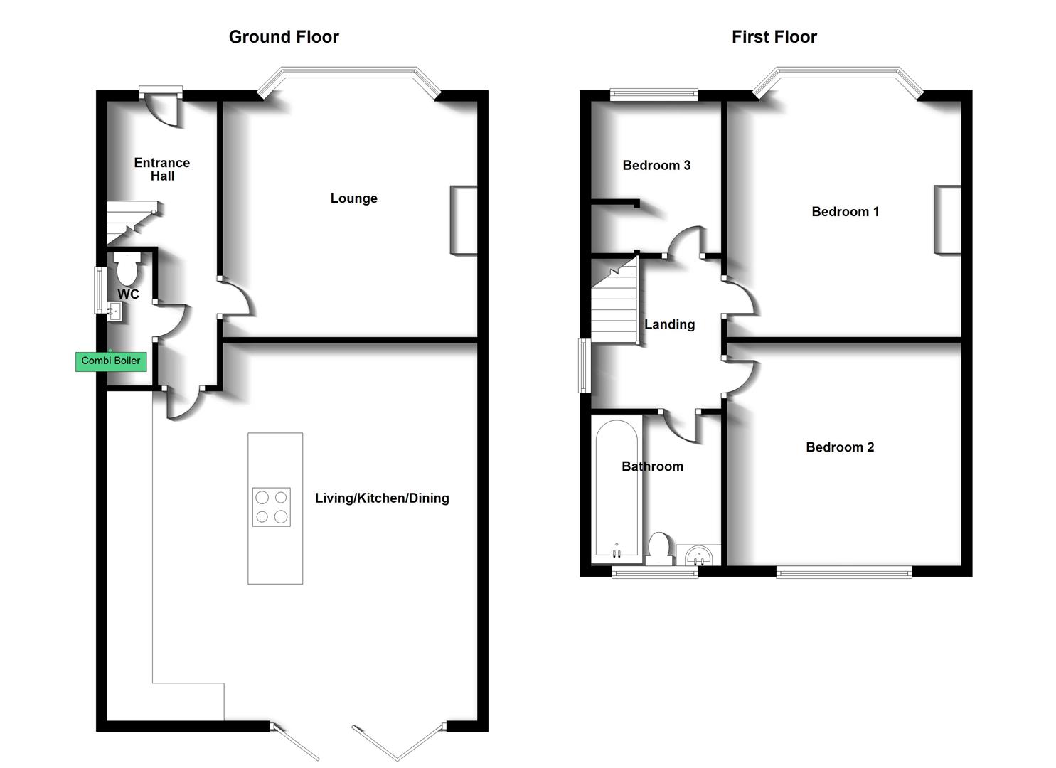 Floorplans For Barton Road, Bilton, Rugby