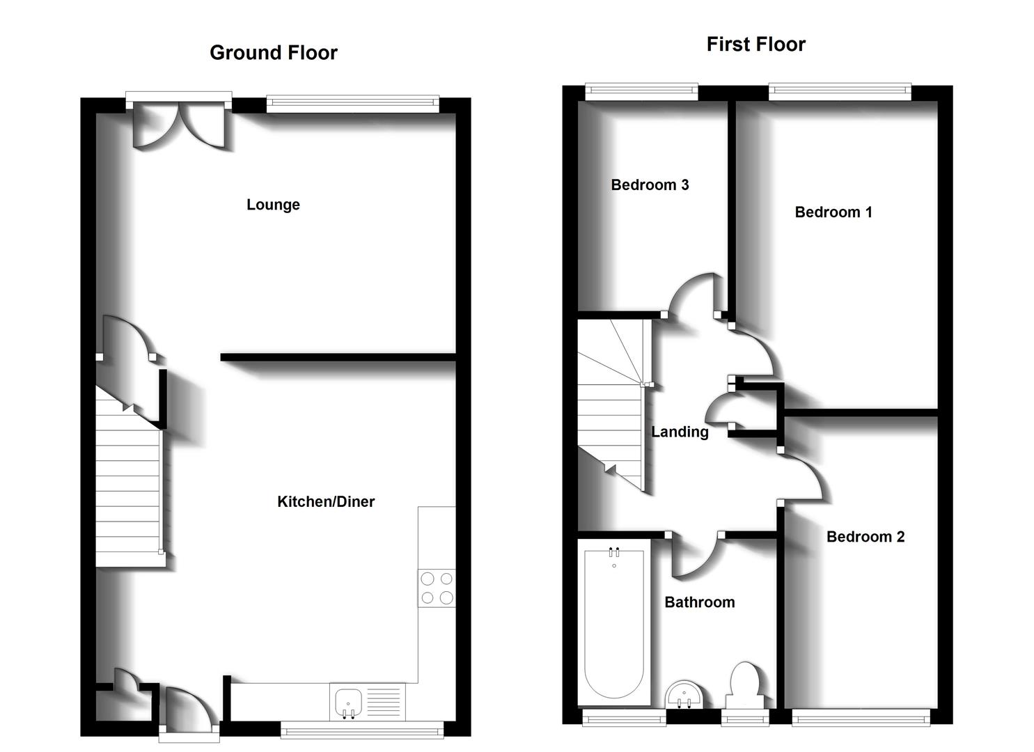 Floorplans For Selside, Rugby