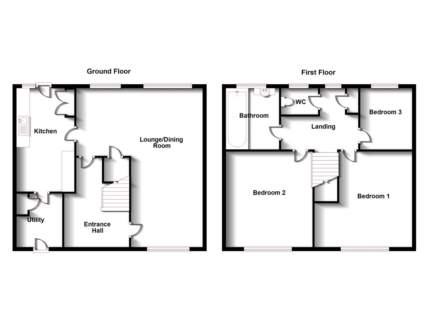 Floorplans For Elizabeth Way, Long Lawford, Rugby