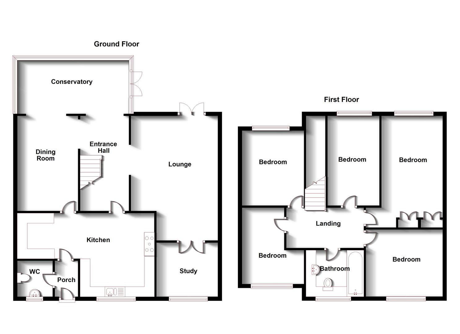 Floorplans For Green Close, Long Lawford, Rugby