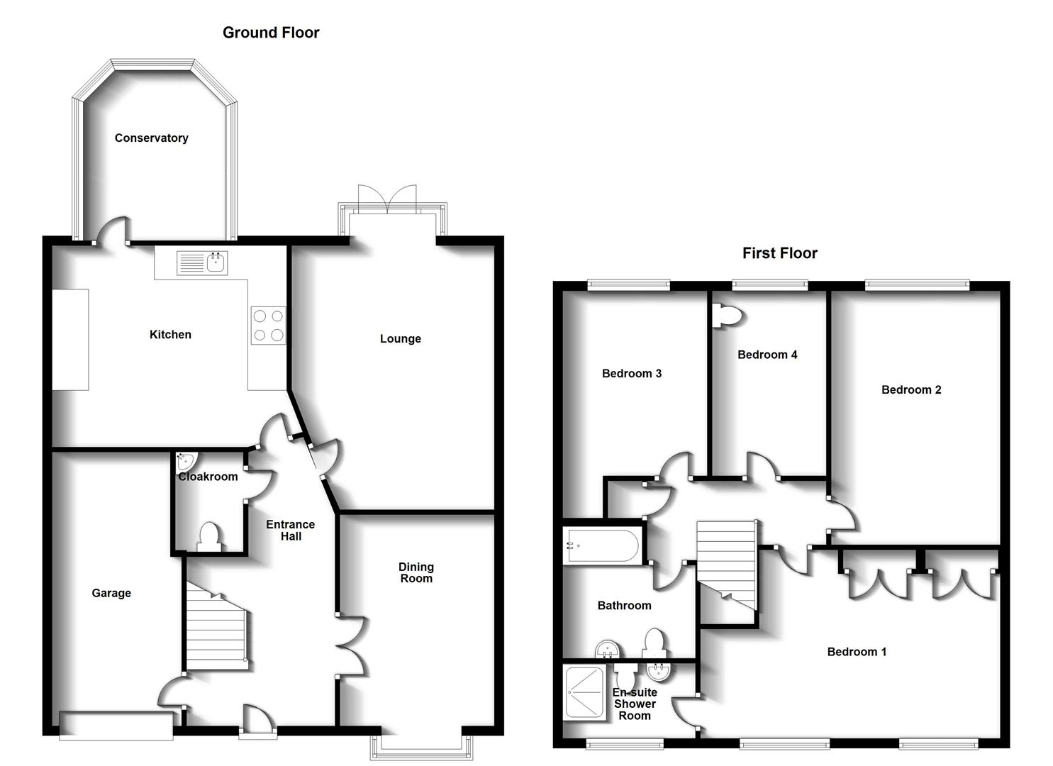 Floorplans For Clement Way, Cawston, Rugby