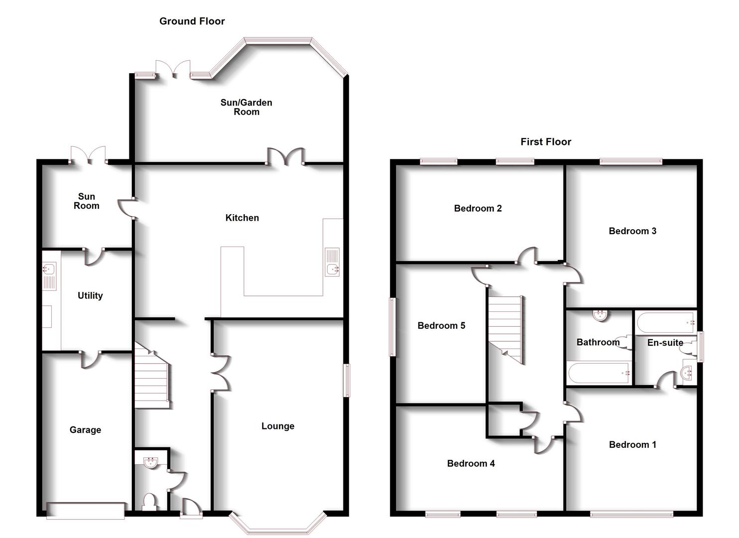 Floorplans For Grendon Drive, Rugby, Warwickshire