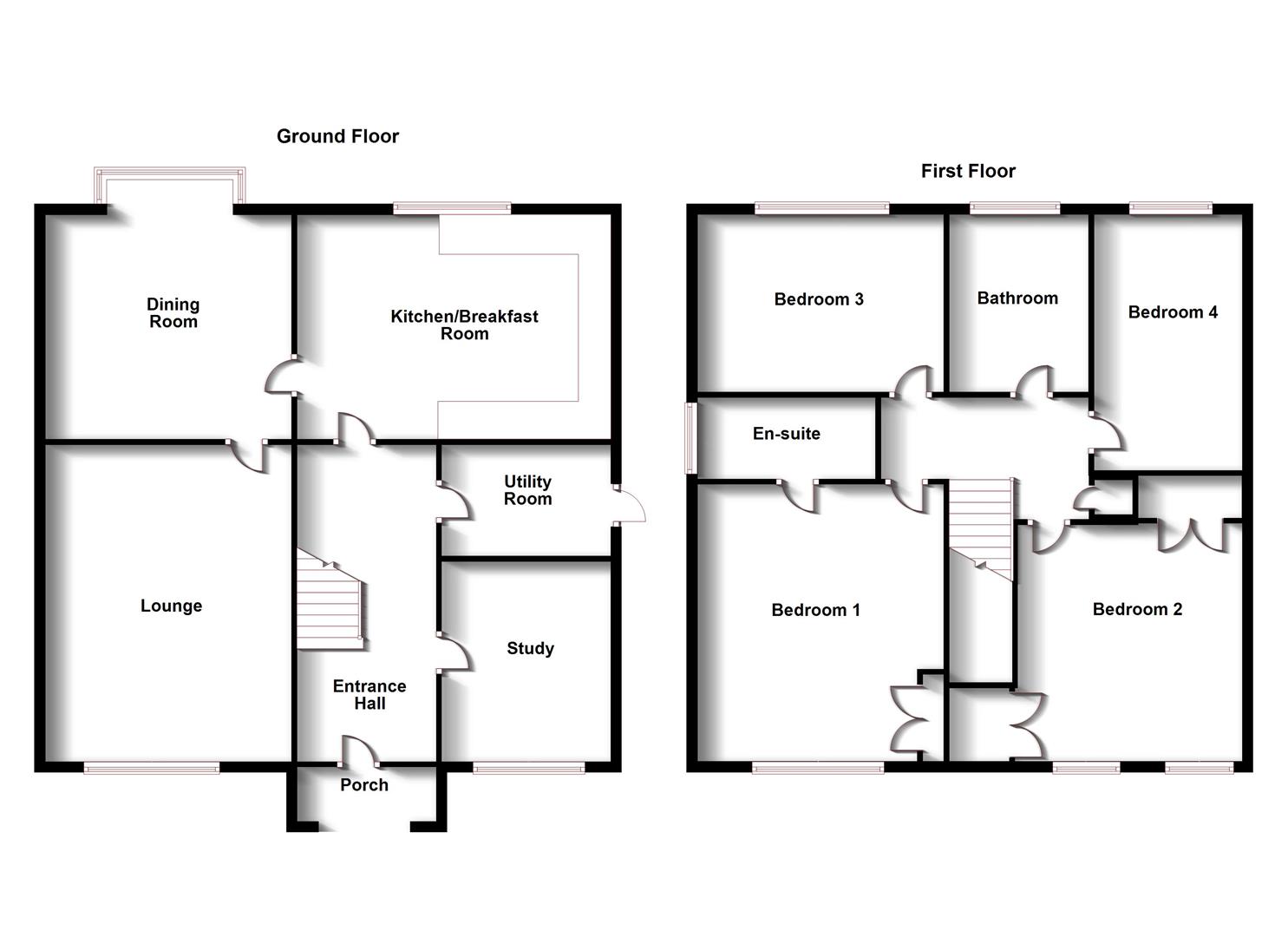 Floorplans For Blyth Close, Cawston, Rugby