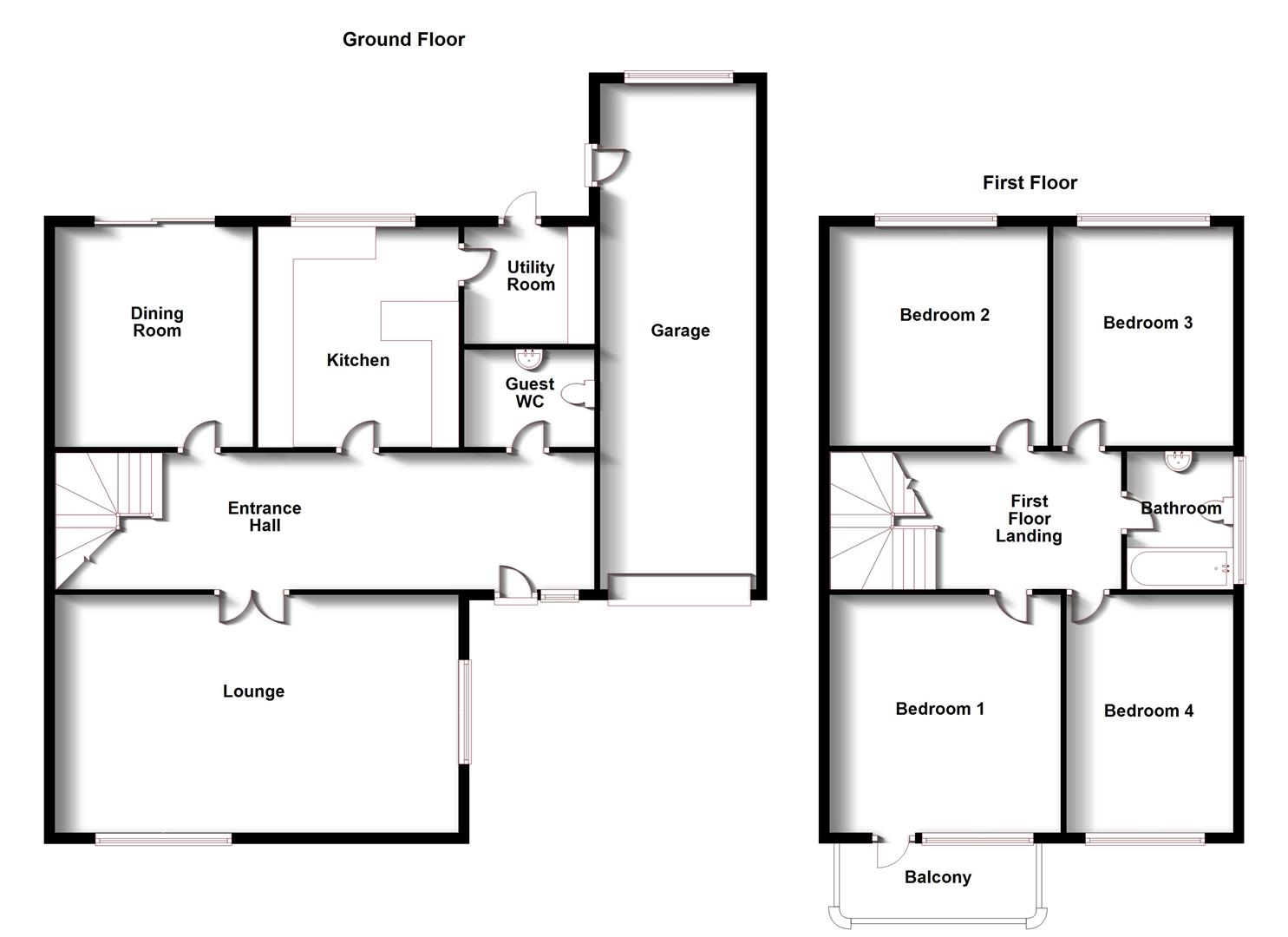 Floorplans For Montague Road, Rugby