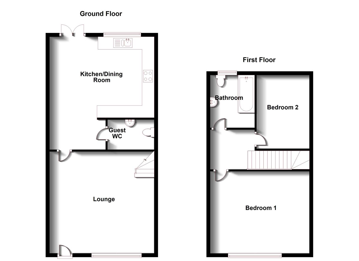 Floorplans For Caradon Way, Houlton, Rugby