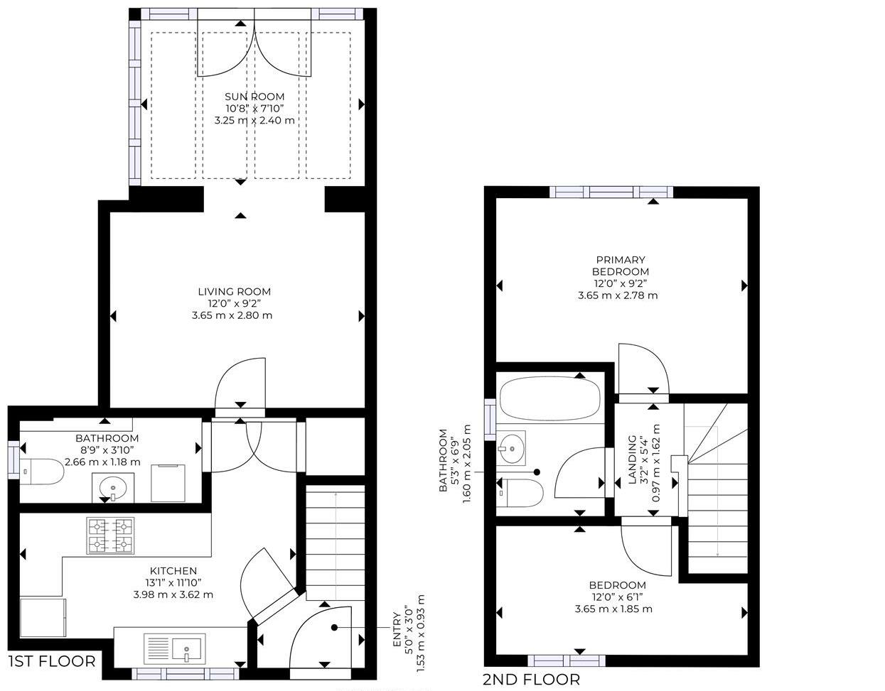 Floorplans For Mews Cottages, Magnet Lane, Bilton, Rugby