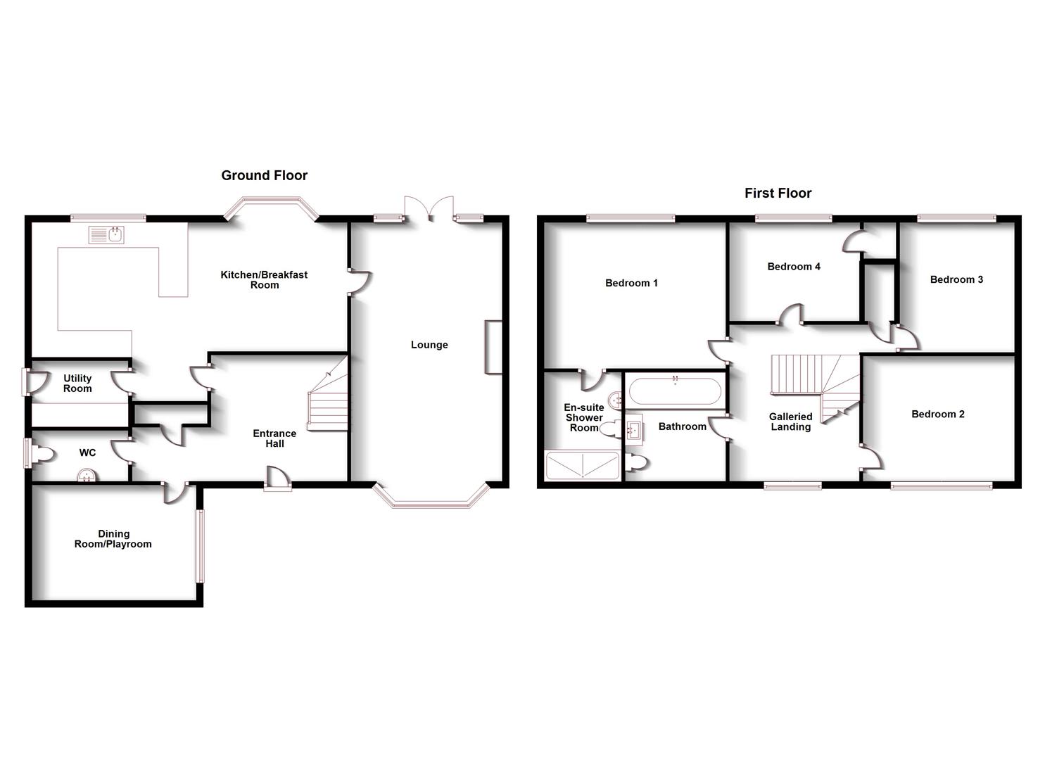 Floorplans For Kalfs Drive, Cawston, Rugby, Warwickshire