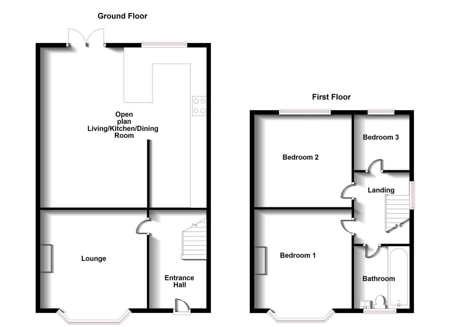 Floorplans For Hillfield Road, Bilton, Rugby