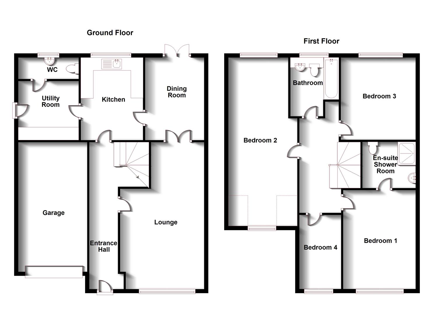 Floorplans For Nene Court, Long Lawford, Rugby