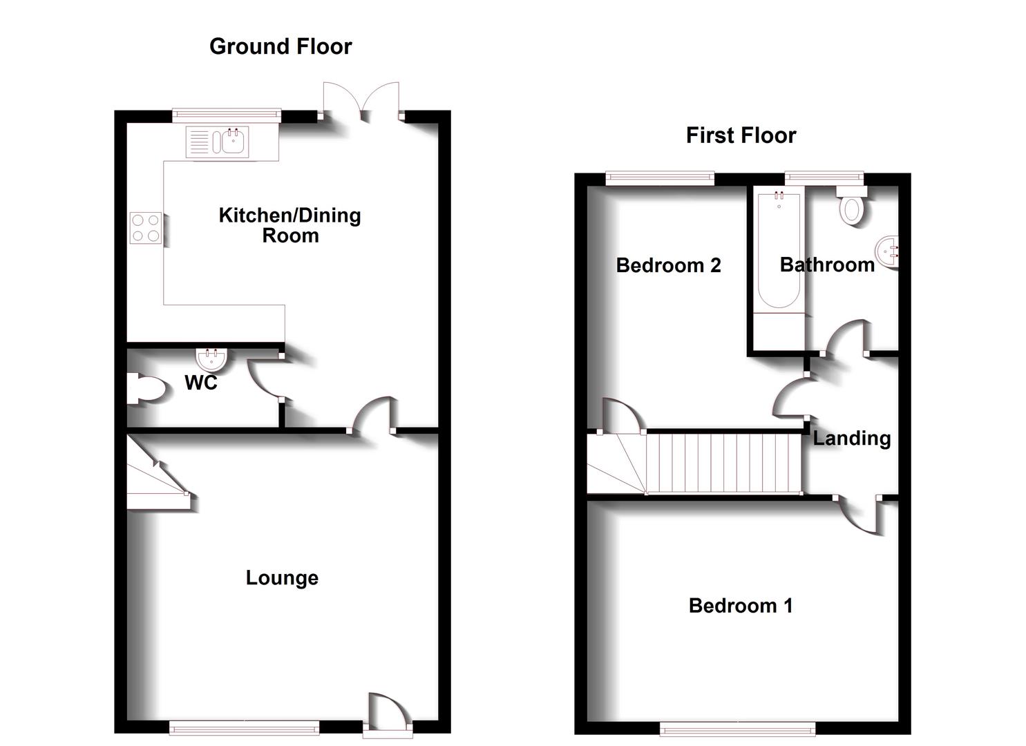 Floorplans For Caradon Way, Houlton, Rugby