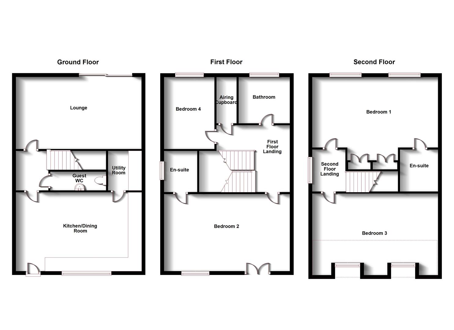 Floorplans For Copper Beech Mews, Beech Drive, Rugby