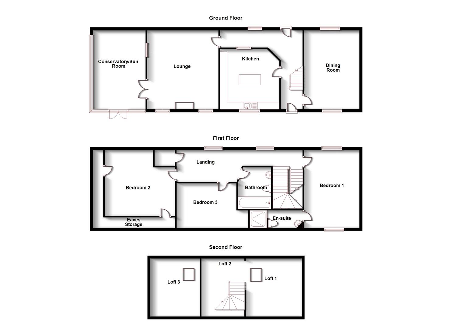 Floorplans For The Bridles, Dunchurch, Rugby