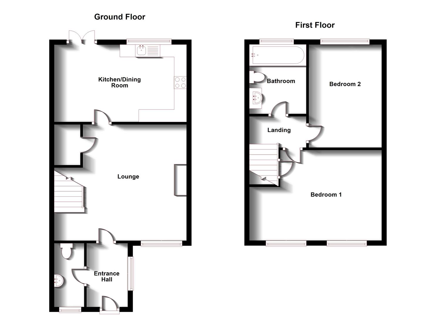 Floorplans For Viaduct Close, Clifton Links, Rugby